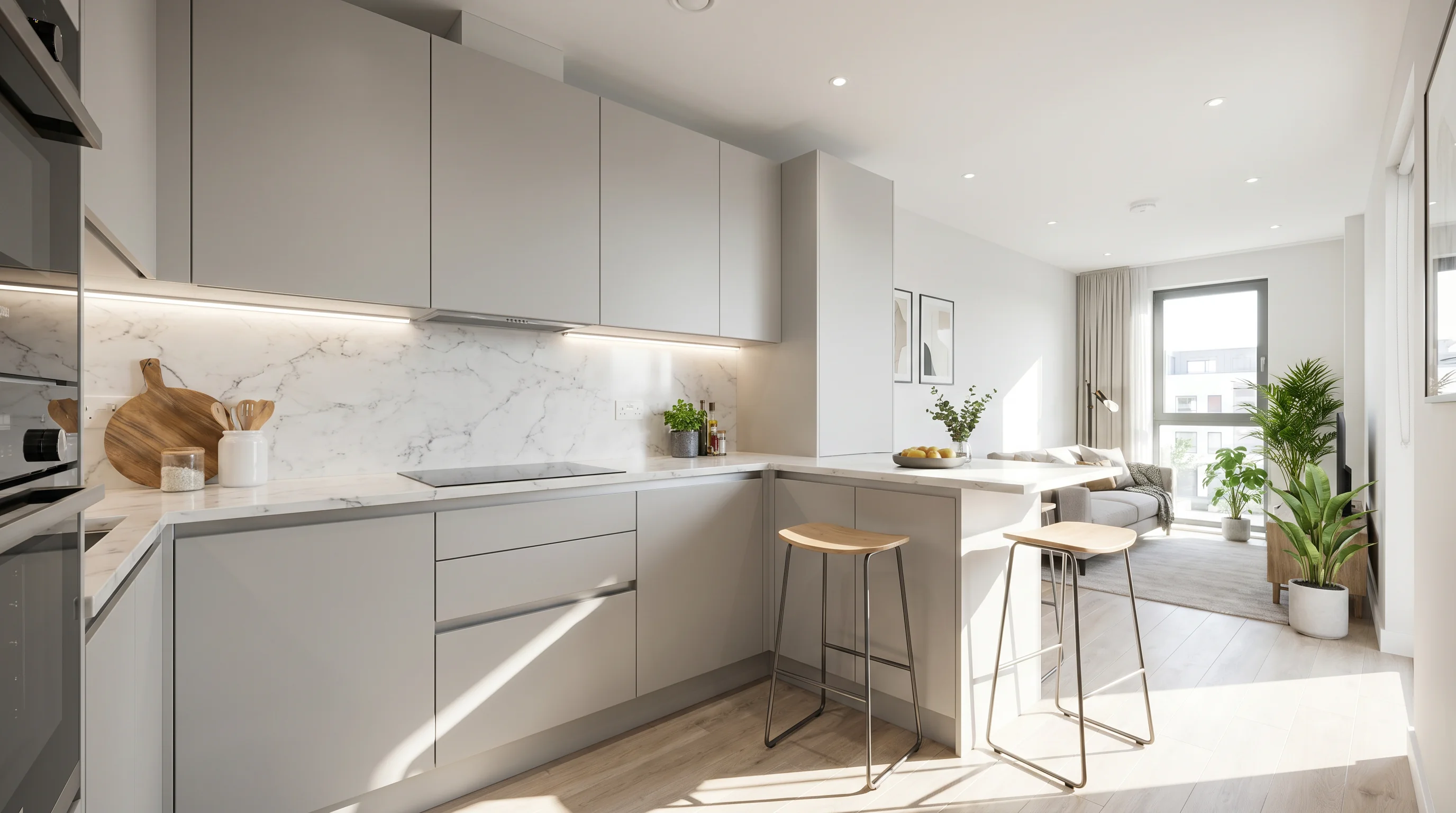 Cocina moderna con diseño minimalista en Chihuahua