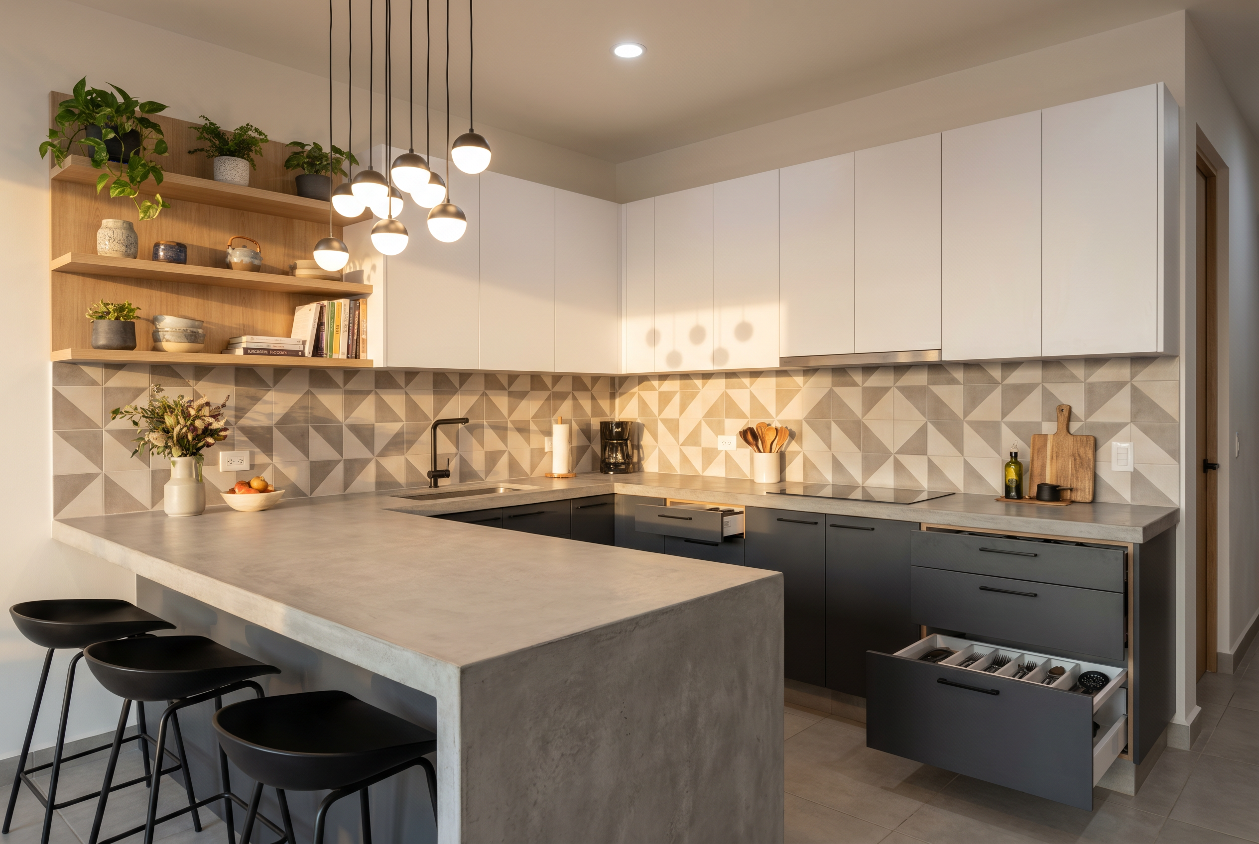 Cocina Urbana en L por 32 Proyectos en Fracc. Las Misiones, Chihuahua