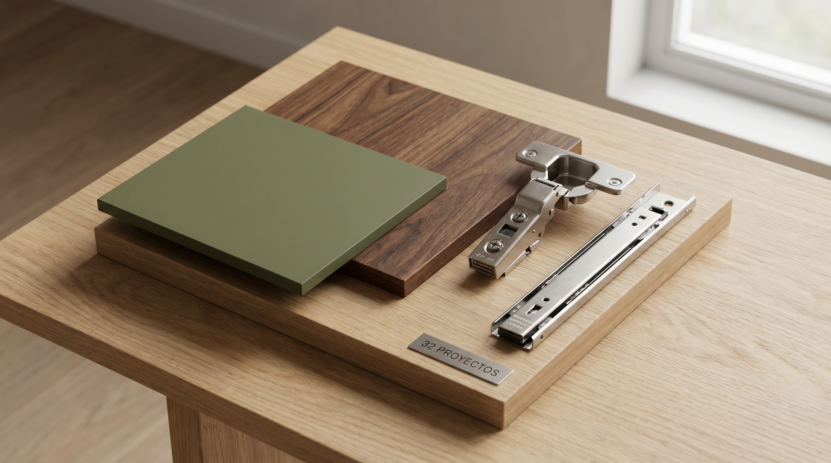 Muestrario de materiales Arauco para cocinas y closets